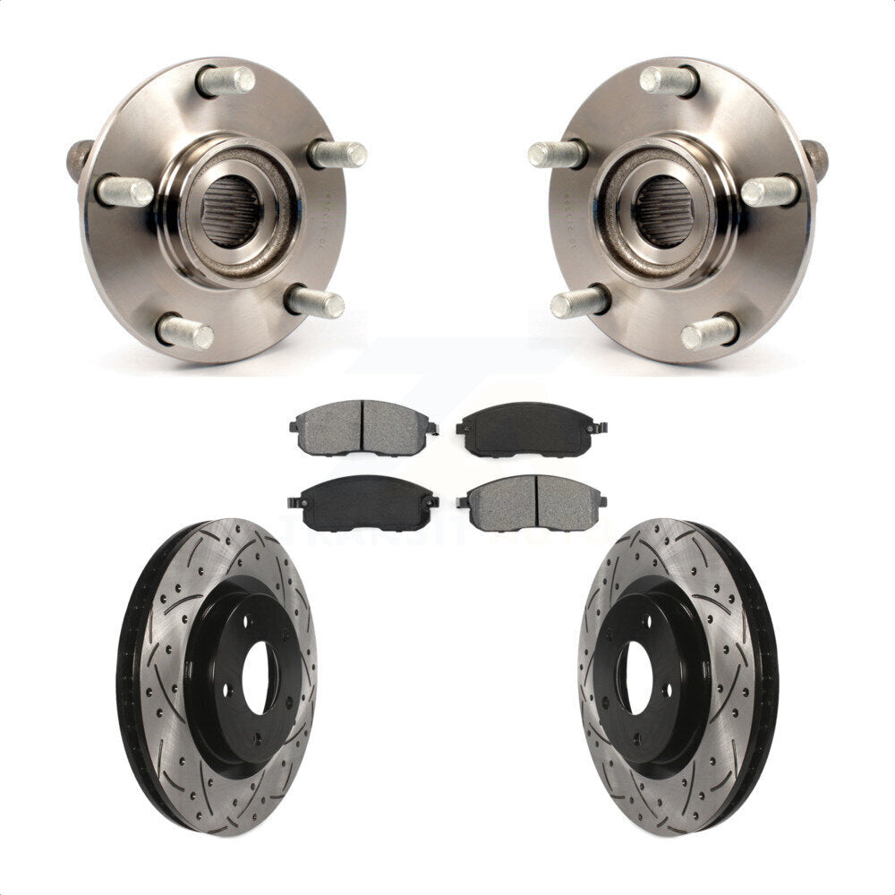Ensemble de roulements de moyeu avant, fente de perçage, Kit de plaquettes de Rotor de frein pour Nissan Sentr