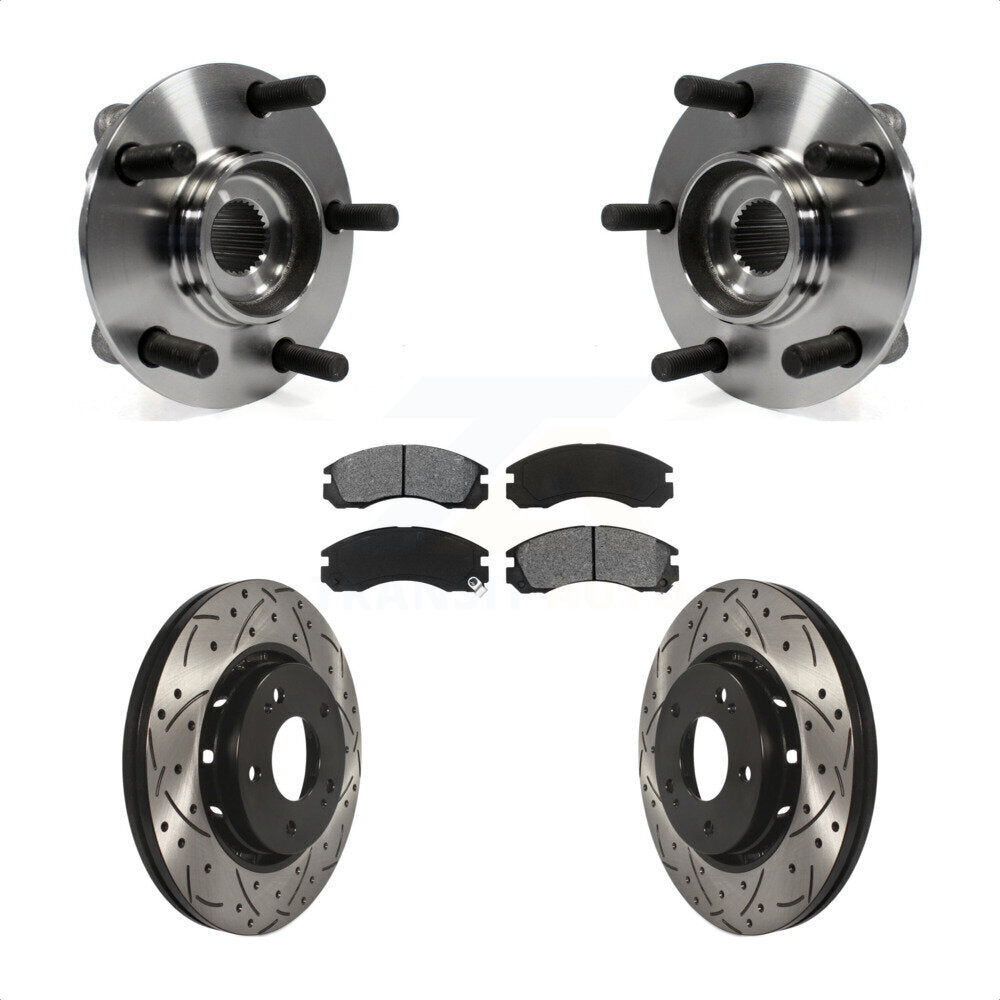 Kit de plaquettes de Rotor de frein, ensemble de roulements de moyeu avant, fente de perçage, pour Mitsubishi Lance