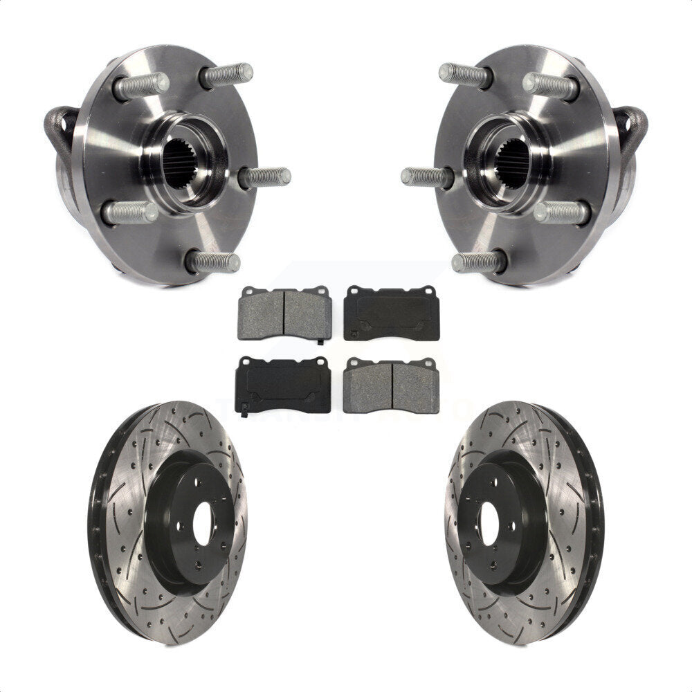 Kit de plaquettes de Rotor de frein, roulement de moyeu avant, fente de perçage, pour Subaru Impreza WRX ST