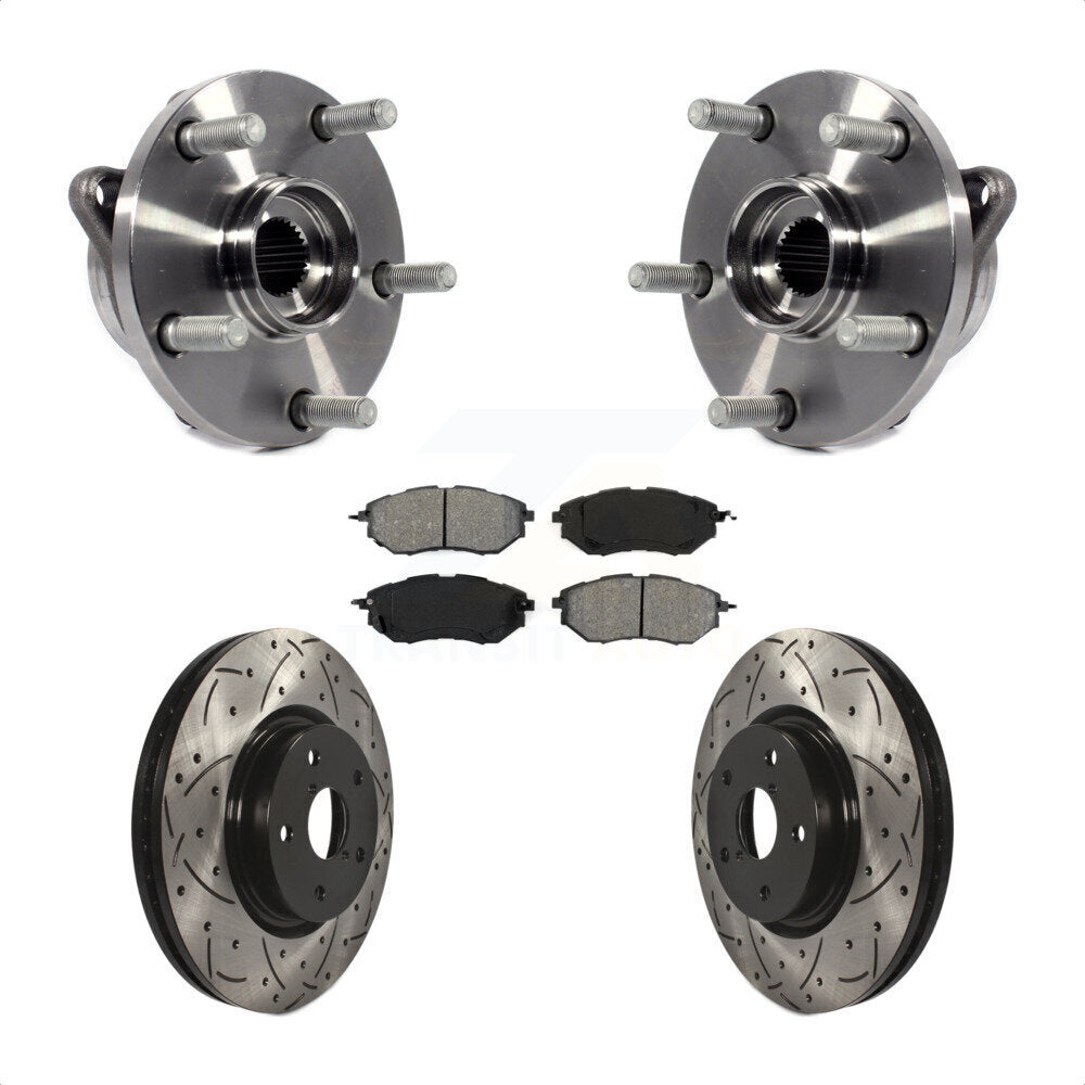 Kit de plaquettes de Rotor de frein, roulement de moyeu avant, fente percée, pour Subaru Outback WRX Legac