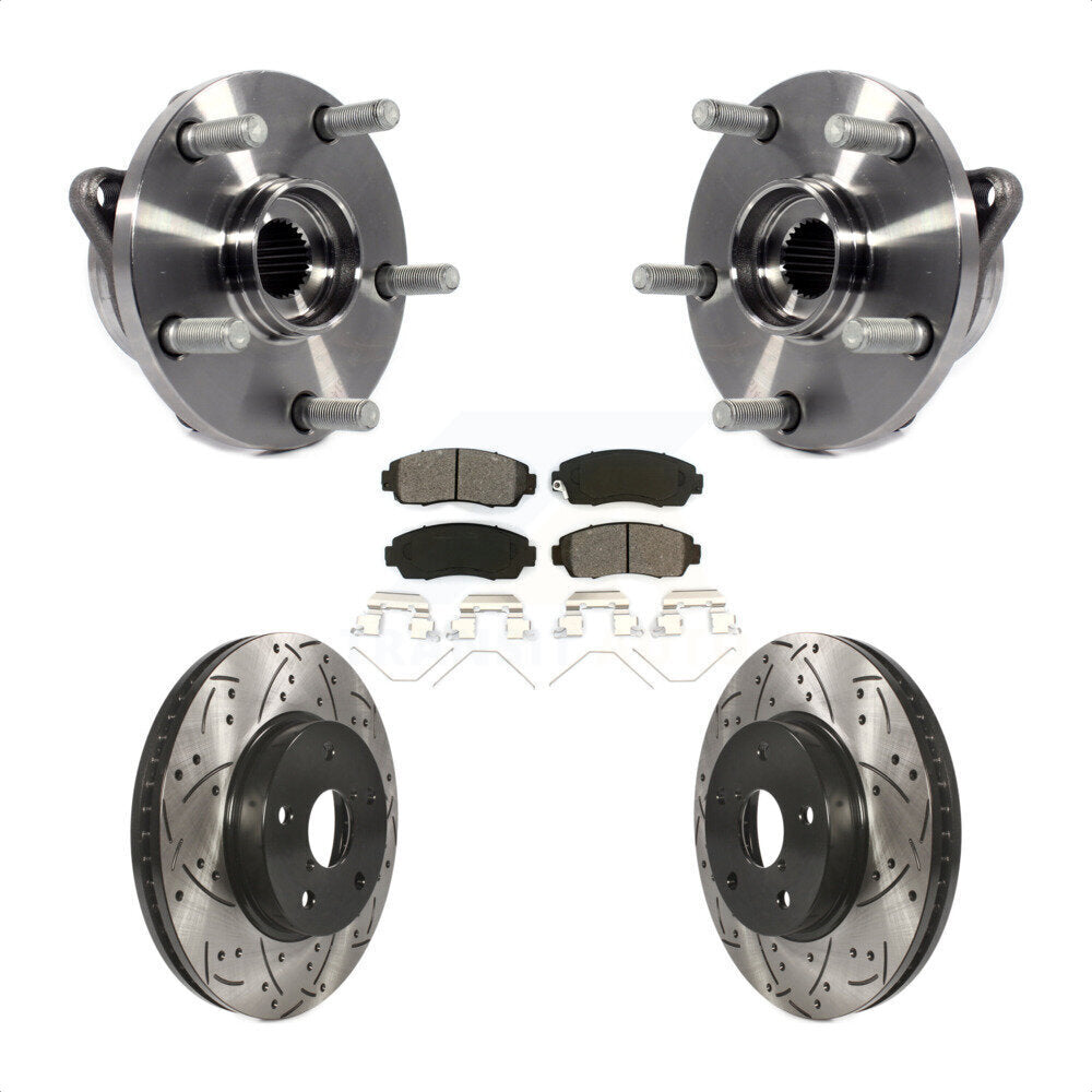Kit de plaquettes de Rotor de frein à fente percée, roulement de moyeu avant pour Subaru Legacy 2.5 16-19