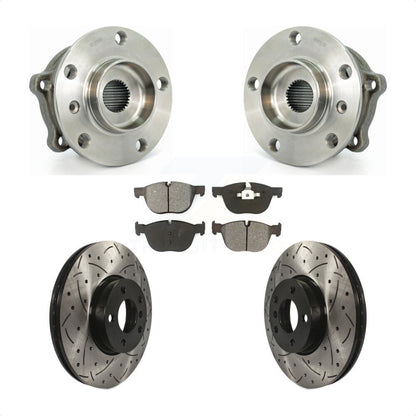 Ensemble de roulement de moyeu avant, Kit de plaquettes de Rotor de frein à fente percée pour BMW X5 X