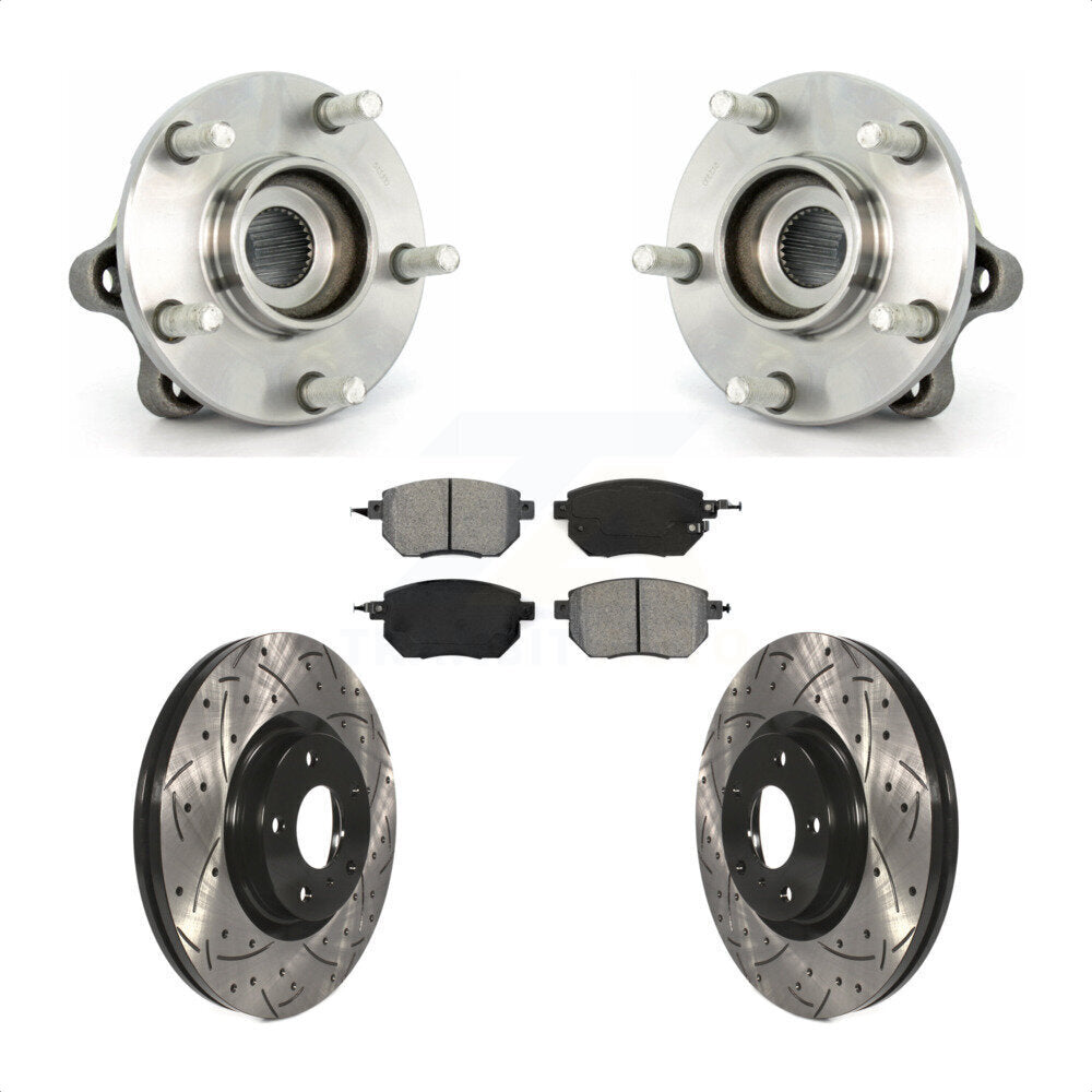 Kit de rotor et de plaquettes de frein à fente percée, roulement de moyeu avant, pour Nissan Muran 2005 – 2007