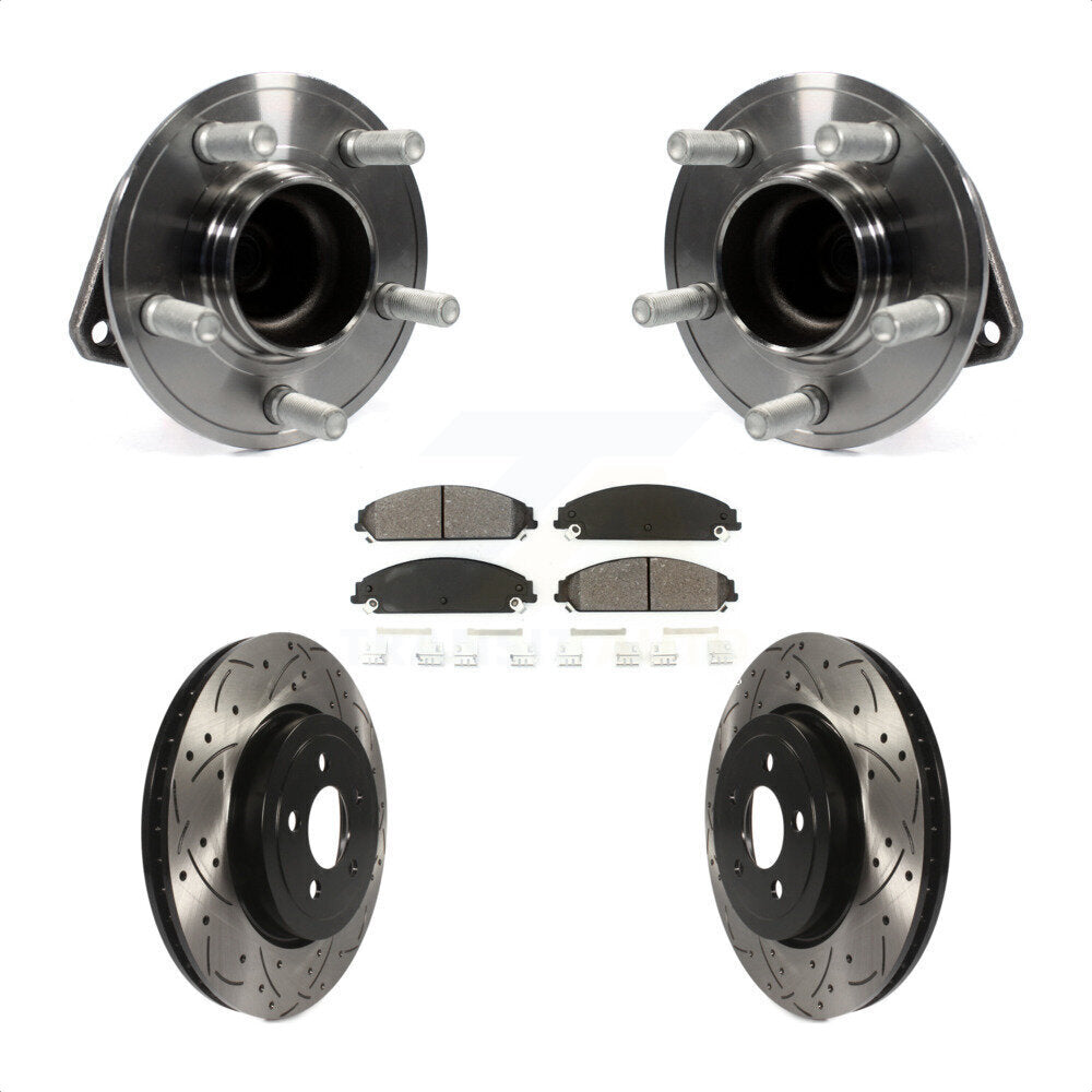 Kit de plaquettes de Rotor de frein, roulement de moyeu avant, fente de perçage, pour Dodge Chrysler 300 Charge
