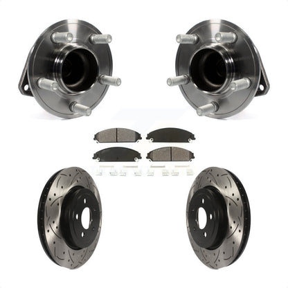 Kit de plaquettes de Rotor de frein, roulement de moyeu avant, fente de perçage, pour Dodge Chrysler 300 Charge