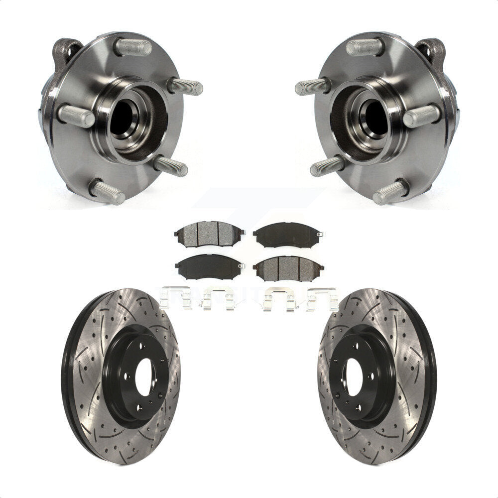 Kit de plaquettes de Rotor de frein, roulement de moyeu avant, fente percée, pour INFINITI EX35 Nissan 370