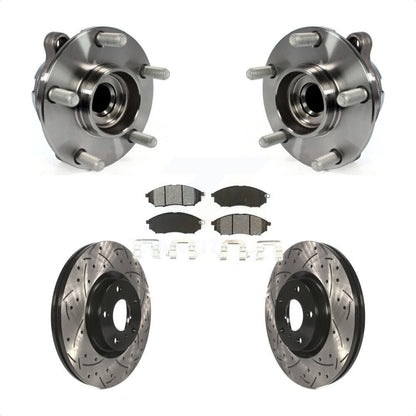 Kit de plaquettes de Rotor de frein, roulement de moyeu avant, fente percée, pour INFINITI EX35 Nissan 370