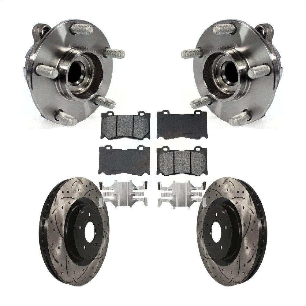 Kit de plaquettes de Rotor de frein, roulement de moyeu avant, fente de perçage, pour INFINITI Q50 G37 Nissan Q6