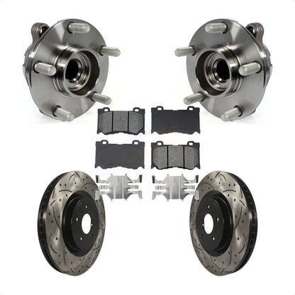 Kit de plaquettes de Rotor de frein, roulement de moyeu avant, fente de perçage, pour INFINITI Q50 G37 Nissan Q6