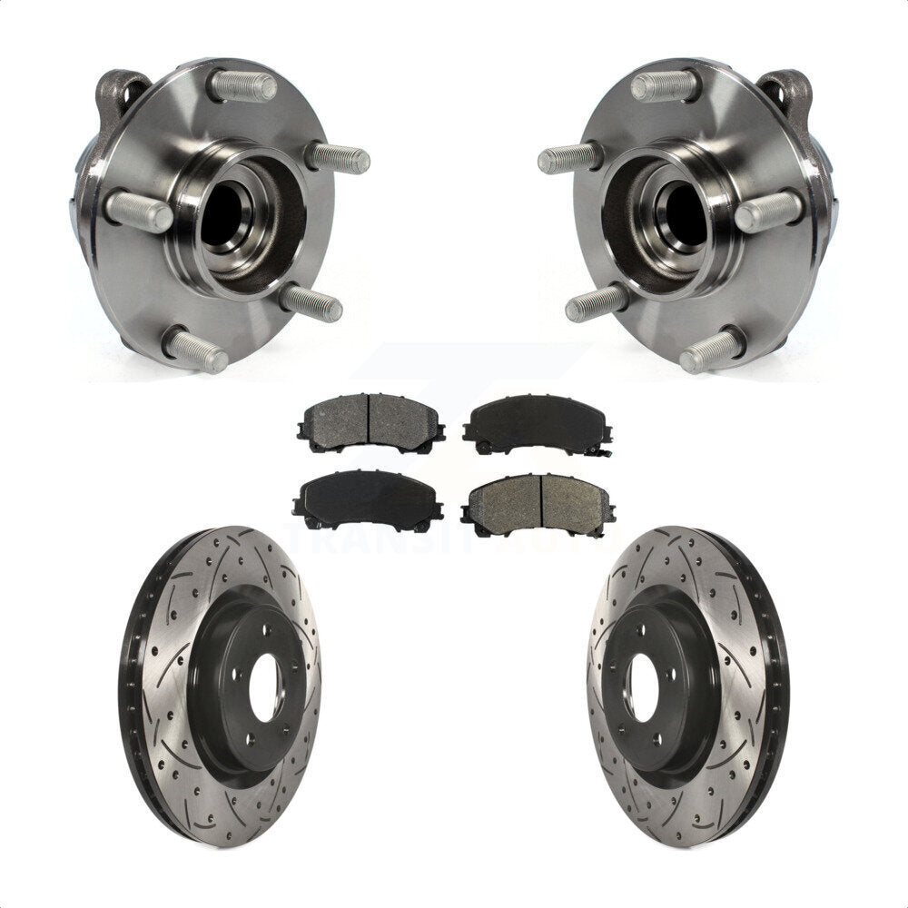 Kit de plaquettes de Rotor de frein, roulement de moyeu avant, fente percée, pour INFINITI Q50 QX50 Q60 RW