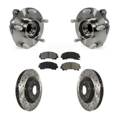 Kit de plaquettes de Rotor de frein, roulement de moyeu avant, fente percée, pour INFINITI Q50 QX50 Q60 RW