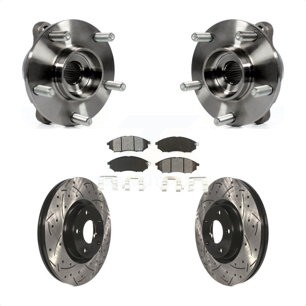 Kit de plaquettes de Rotor de frein, roulement de moyeu avant, fente de perçage, pour INFINITI G37 EX35 G35 QX5