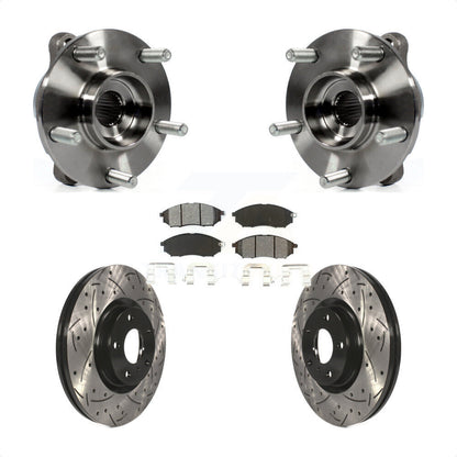Kit de plaquettes de Rotor de frein, roulement de moyeu avant, fente de perçage, pour INFINITI G37 EX35 G35 QX5