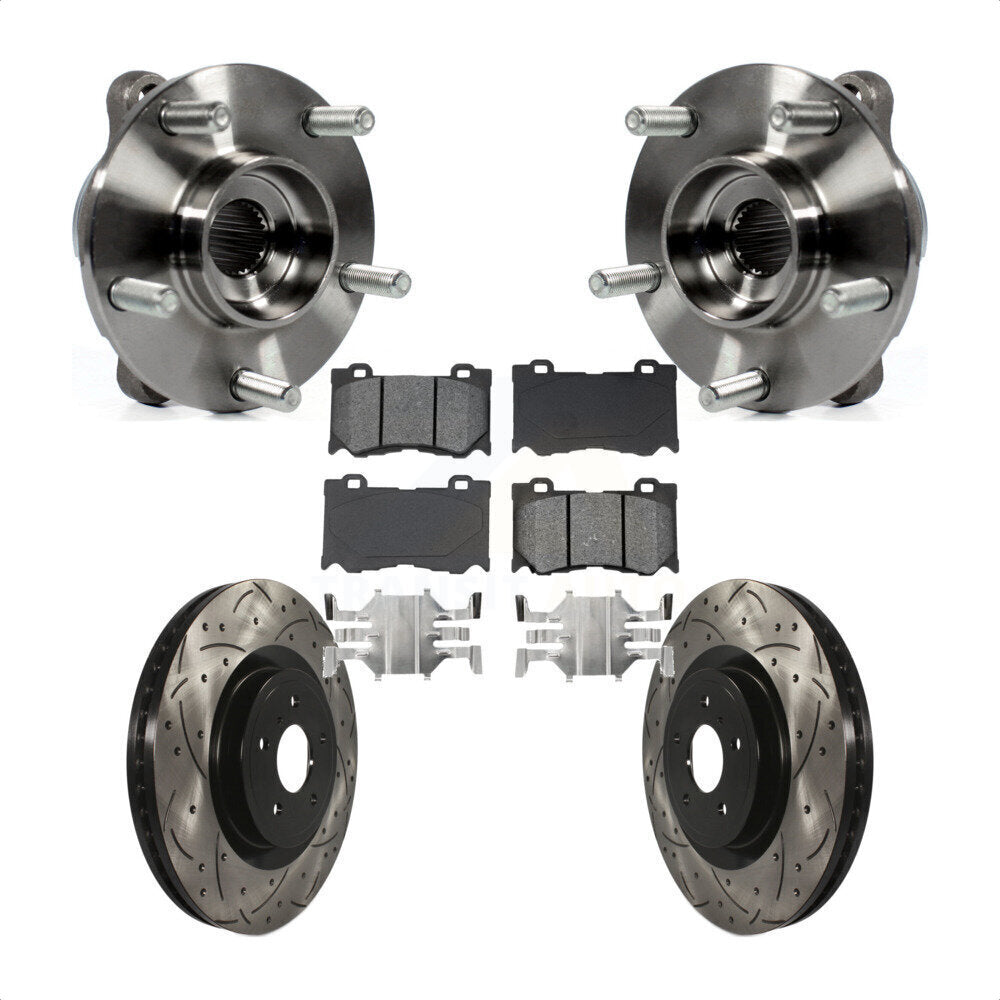 Kit de plaquettes de Rotor de frein, roulement de moyeu avant, fente percée, pour INFINITI Q50 Q60 M37 FX5