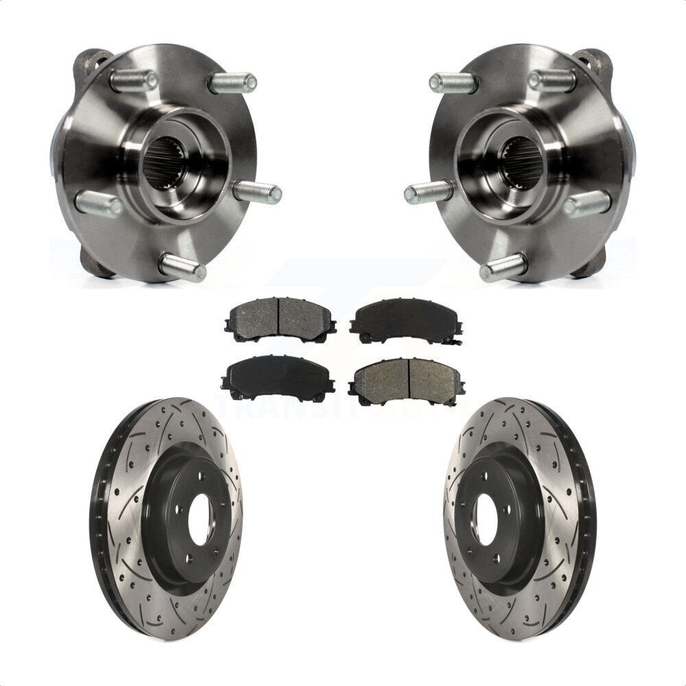 Kit de plaquettes de Rotor de frein, roulement de moyeu avant, fente percée, pour INFINITI Q50 QX50 Q60 AW