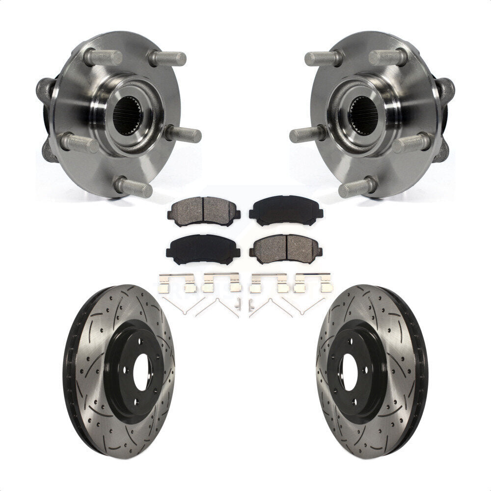 Kit de plaquettes de Rotor de frein, roulement de moyeu avant, fente de perçage, pour Nissan Juke Nismo R 14-17