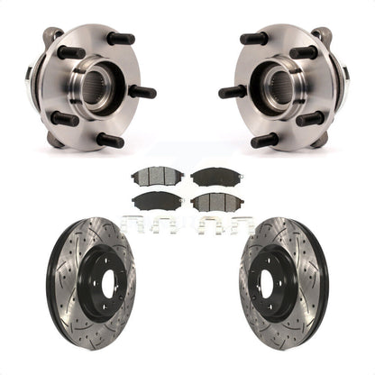 Kit de plaquettes de Rotor de frein, ensemble de roulements de moyeu avant, fente de perçage, pour Nissan Muran