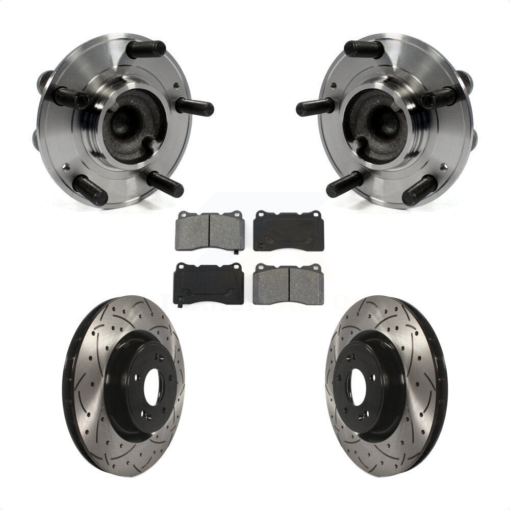 Kit de plaquettes de Rotor de frein, roulement de moyeu avant, fente de perçage, pour Hyundai Genesis Coup