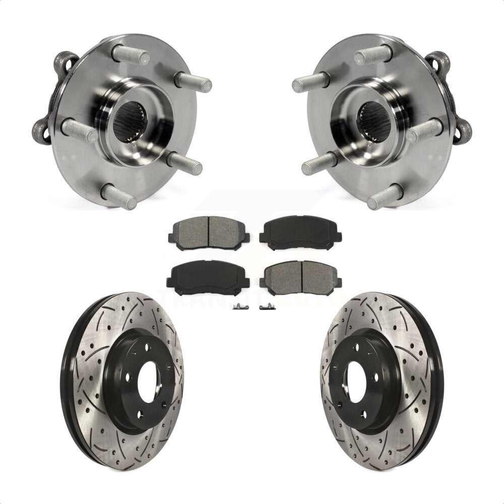 Kit de plaquettes de Rotor de frein, roulement de moyeu avant, fente de perçage revêtue, pour Mazda CX-2013 – 2015