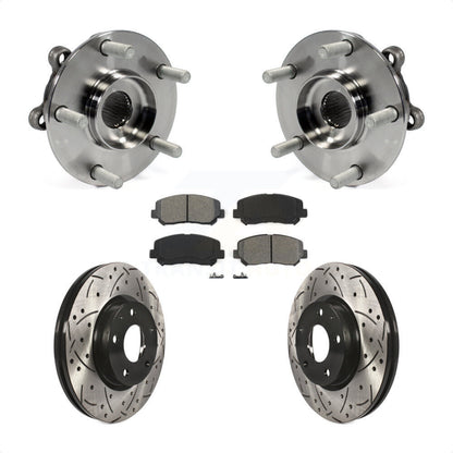 Kit de plaquettes de Rotor de frein, roulement de moyeu avant, fente de perçage revêtue, pour Mazda CX-2013 – 2015