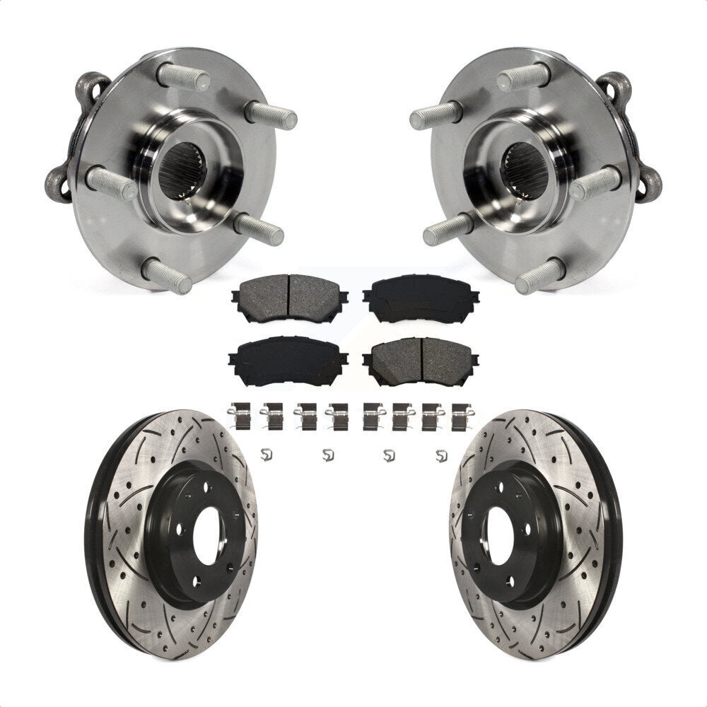 Kit de rotor et de plaquettes de frein à fente percée, ensemble de roulement de moyeu avant pour Mazda