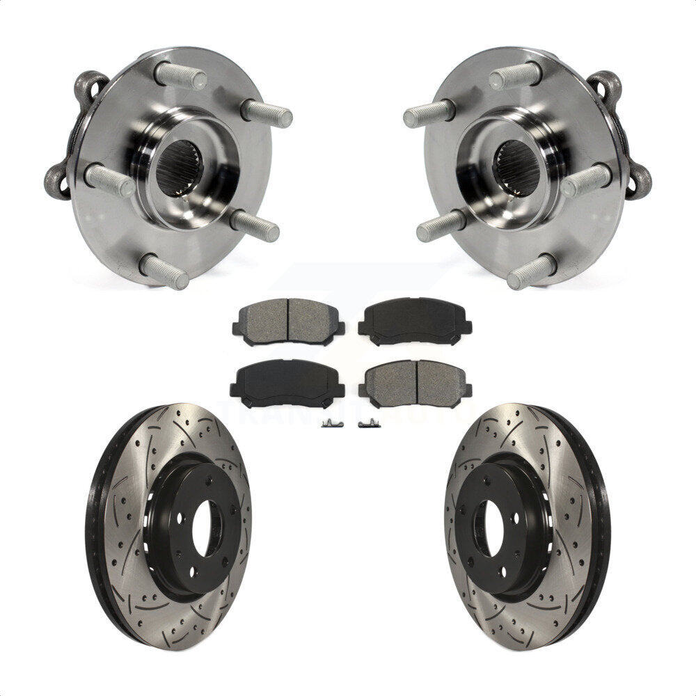 Ensemble de roulement de moyeu avant, fente de perçage revêtue, Kit de plaquettes de Rotor de frein pour Mazda CX-