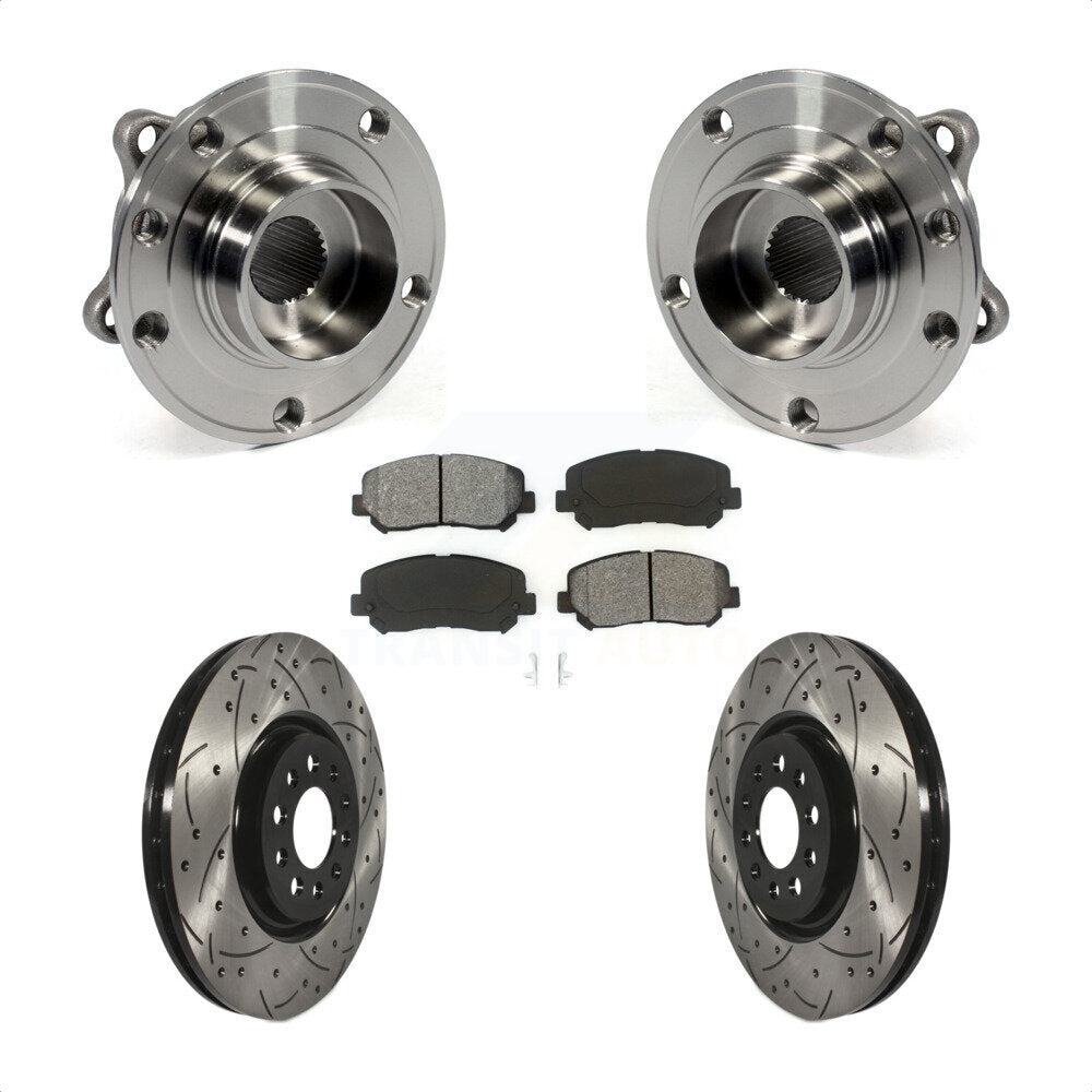 Kit de plaquettes de Rotor de frein, ensemble de roulements de moyeu avant, fente de perçage, pour Chrysler 20