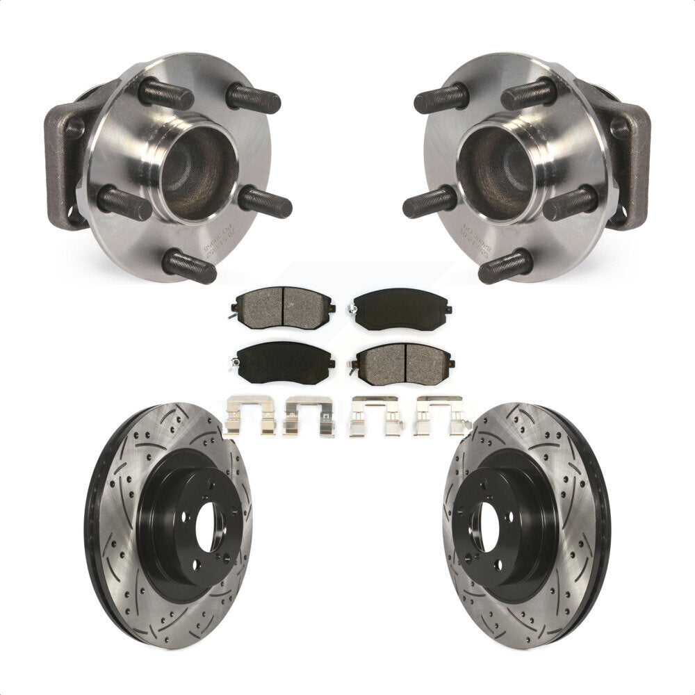 Kit de plaquettes de Rotor de frein, roulement de moyeu avant, fente percée, pour Scion FR-S Subaru BRZ 8