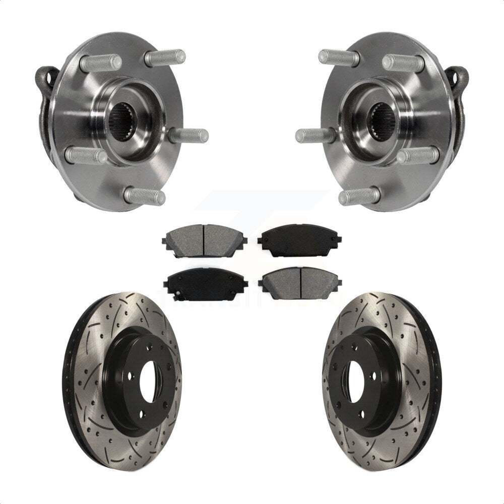 Kit de plaquettes de Rotor de frein, ensemble de roulements de moyeu avant, fente de perçage, pour Mazda 3 CX-3 Spor
