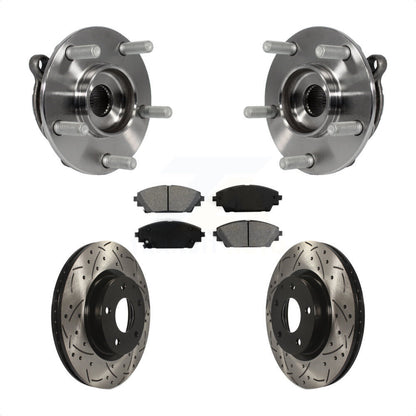 Kit de plaquettes de Rotor de frein, ensemble de roulements de moyeu avant, fente de perçage, pour Mazda 3 CX-3 Spor