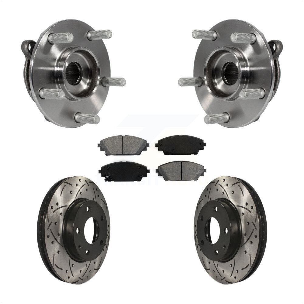 Kit de plaquettes de Rotor de frein, ensemble de roulements de moyeu avant, fente de perçage, pour Mazda 3 CX-3 Spor