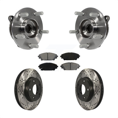 Kit de plaquettes de Rotor de frein, ensemble de roulements de moyeu avant, fente de perçage, pour Mazda 3 CX-3 Spor