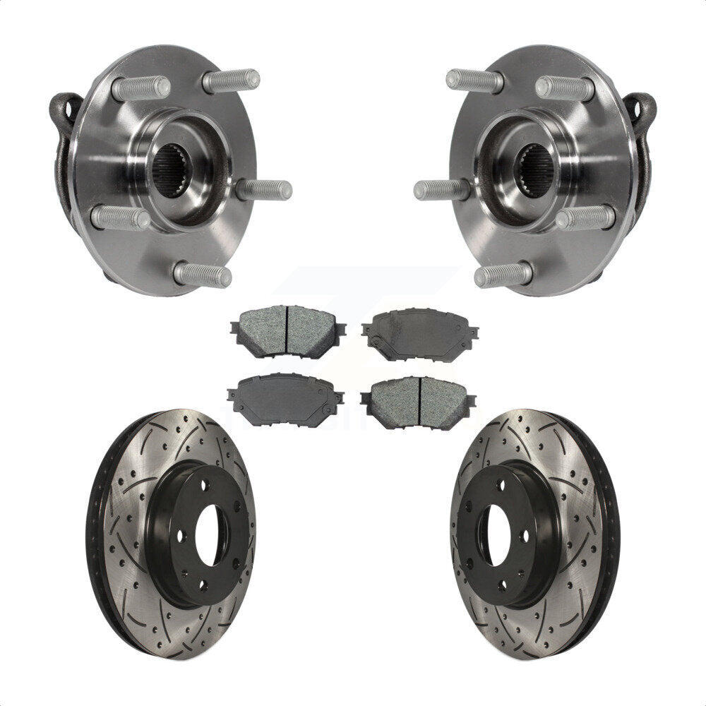 Kit de plaquettes de Rotor de frein, ensemble de roulements de moyeu avant, fente de perçage, pour Mazda 3 Spor