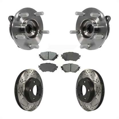 Kit de plaquettes de Rotor de frein, ensemble de roulements de moyeu avant, fente de perçage, pour Mazda 3 Spor