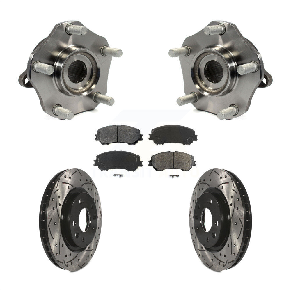 Kit de plaquettes de Rotor de frein, roulement de moyeu avant, fente de perçage, pour Nissan Rogue Sport Qashqa