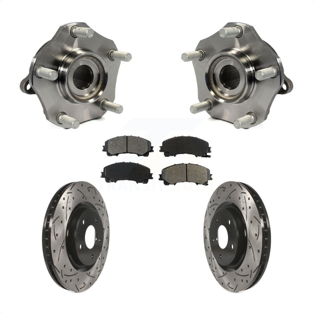 Kit de plaquettes de Rotor de frein, ensemble de roulements de moyeu avant, fente de perçage, pour Nissan Rogu