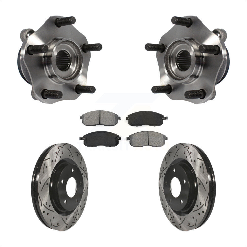 Kit de plaquettes de Rotor de frein, roulement de moyeu avant, fente de perçage, pour Nissan Sentra Turbocharge