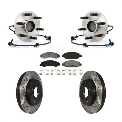 Kit de Rotor et de plaquettes de frein à fente percée, roulement de moyeu avant, pour Chevrolet GMC Silverad
