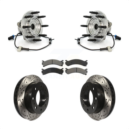 Kit de plaquettes de Rotor de frein, roulement de moyeu avant, fente percée, pour GMC Chevrolet Sierra 250