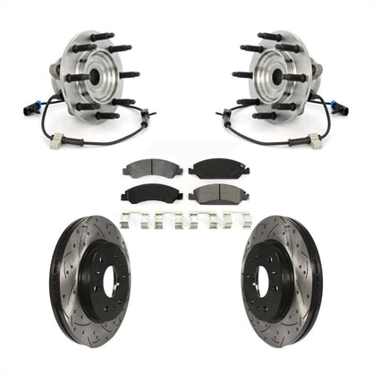 Kit de Rotor et de plaquettes de frein à fente percée, roulement de moyeu avant, pour Chevrolet GMC Silverad