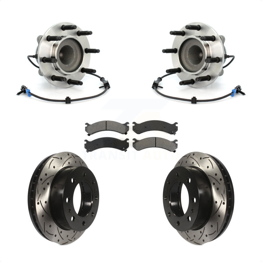 Kit de plaquettes de Rotor de frein, roulement de moyeu avant, fente de perçage, pour Chevrolet GMC Express 250