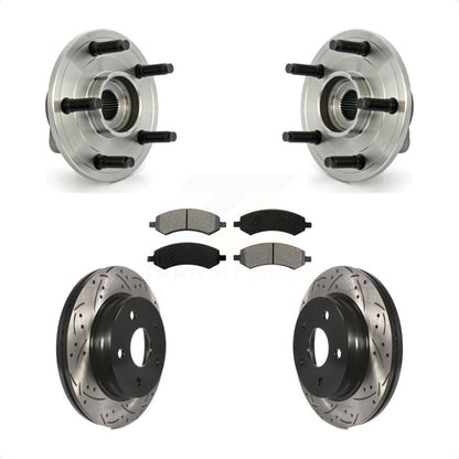 Ensemble de roulement de moyeu avant, Rotor de frein à fente percé et Kit de plaquettes pour Dodge Ram 150