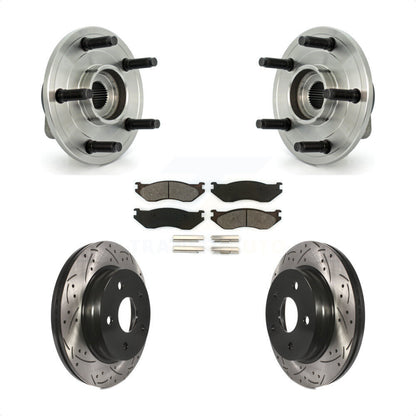 Ensemble de roulement de moyeu avant, Rotor de frein à fente percé et Kit de plaquettes pour Dodge Ram 150