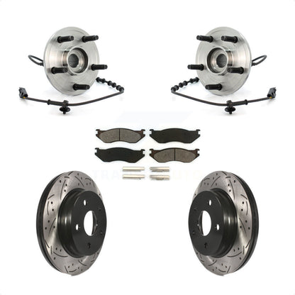 Ensemble de roulement de moyeu avant, Rotor de frein à fente percé et Kit de plaquettes pour Dodge Ram 150