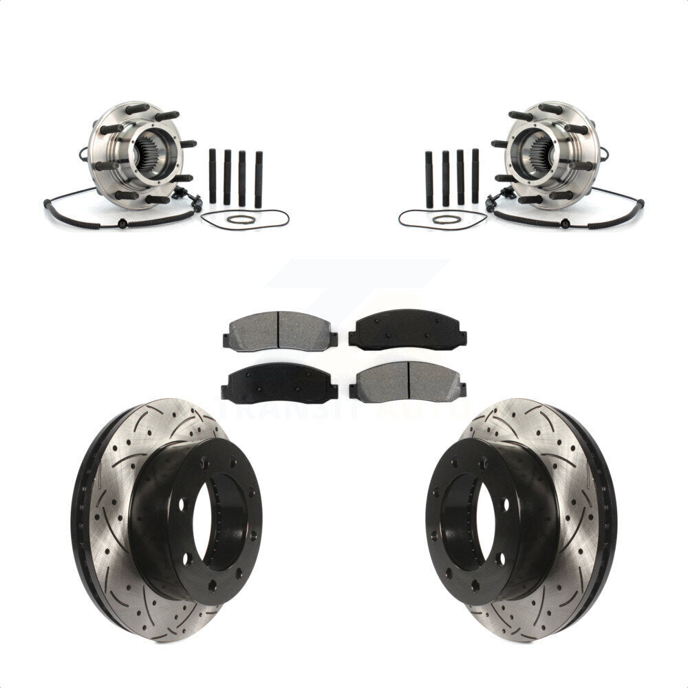 Kit de plaquettes de Rotor de frein, roulement de moyeu avant, fente de perçage, pour Ford F-250 Super Duty F-35