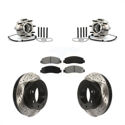 Kit de plaquettes de Rotor de frein, roulement de moyeu avant, fente de perçage, pour Ford F-250 Super Duty F-35