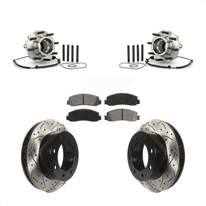 Kit de plaquettes de Rotor de frein, roulement de moyeu avant, fente percée, pour Ford F-350 Super Duty 4W