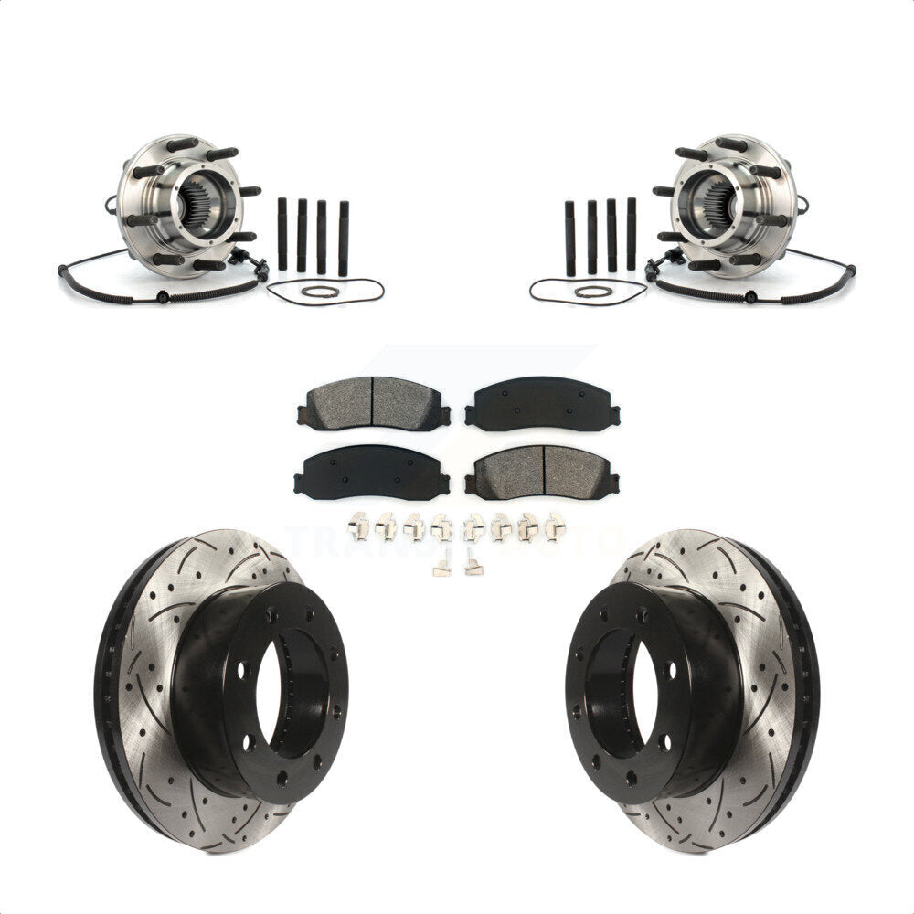 Kit de plaquettes de Rotor de frein, roulement de moyeu avant, fente percée, pour Ford F-250 Super Duty 4W