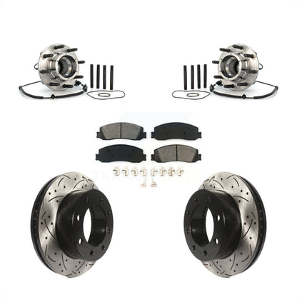 Kit de plaquettes de Rotor de frein, roulement de moyeu avant, fente percée, pour Ford F-250 Super Duty 4W