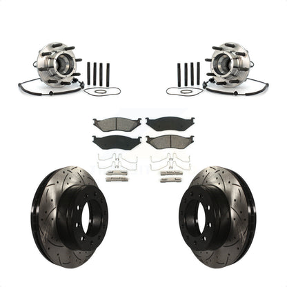 Kit de plaquettes de Rotor de frein, roulement de moyeu avant, fente de perçage, pour Ford F-550 Super Duty 4 X
